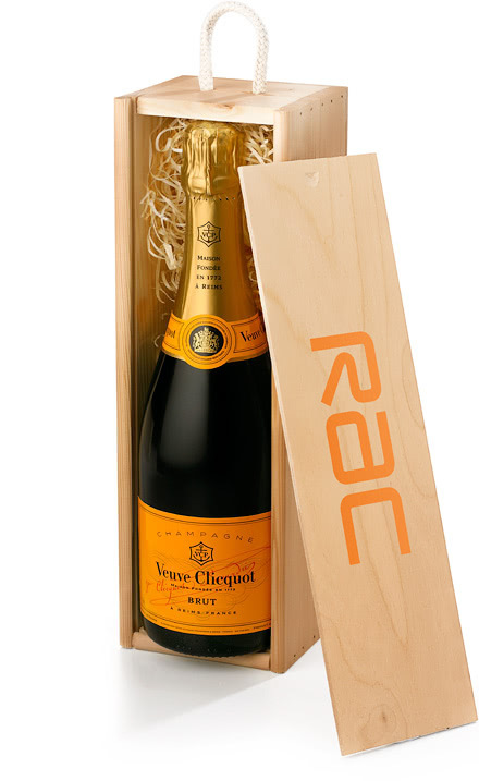 Bespoke Branded Veuve Clicquot Champagne Gift Box With Engraved Lid